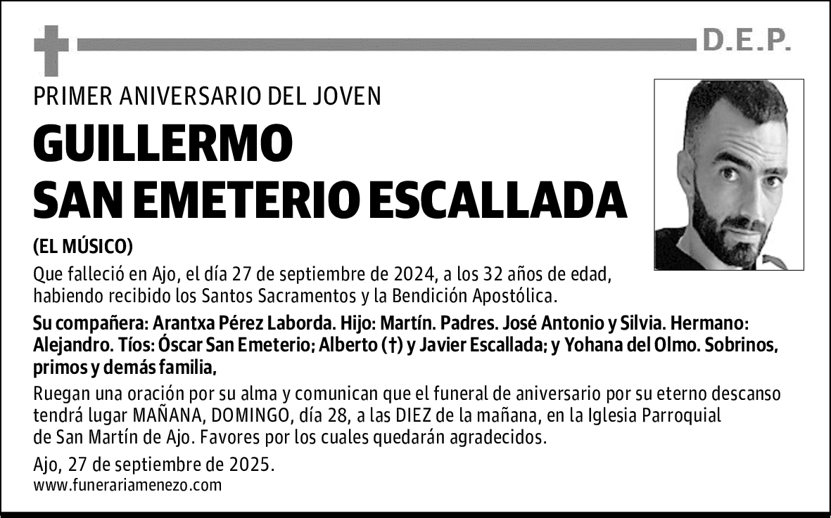 GUILLERMO SAN EMETERIO ESCALLADA