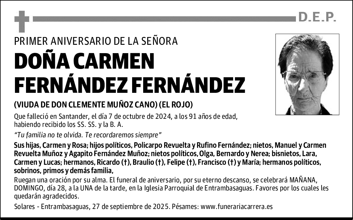 DOÑA CARMEN FERNÁNDEZ FERNÁNDEZ