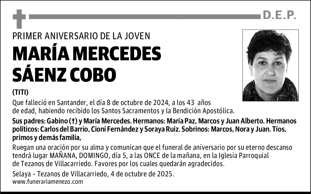MARÍA MERCEDES SÁENZ COBO