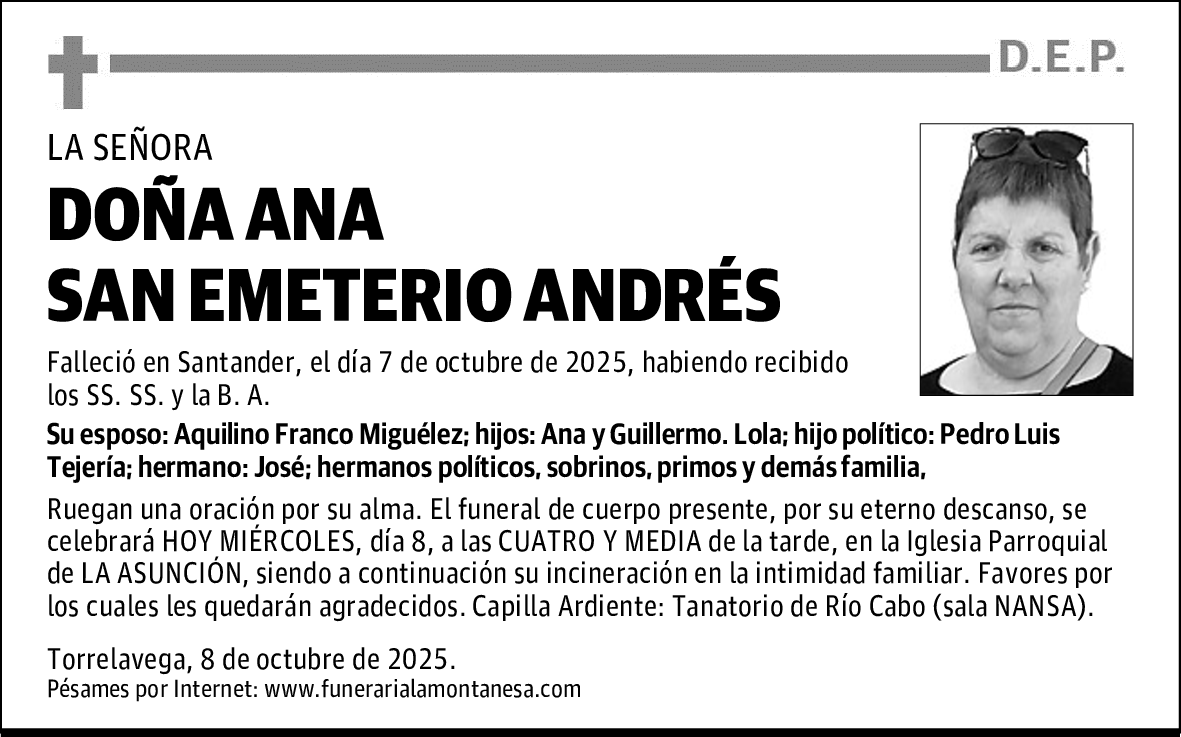 DOÑA ANA SAN EMETERIO ANDRÉS