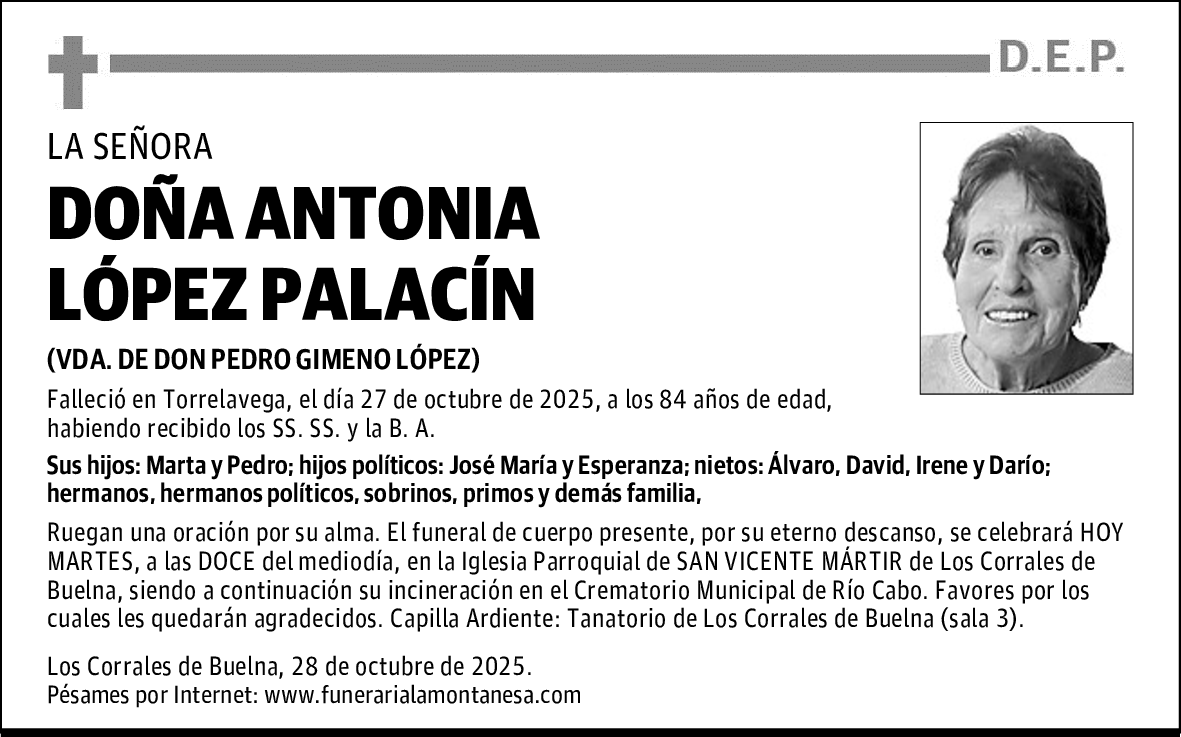 DOÑA ANTONIA LÓPEZ PALACÍN