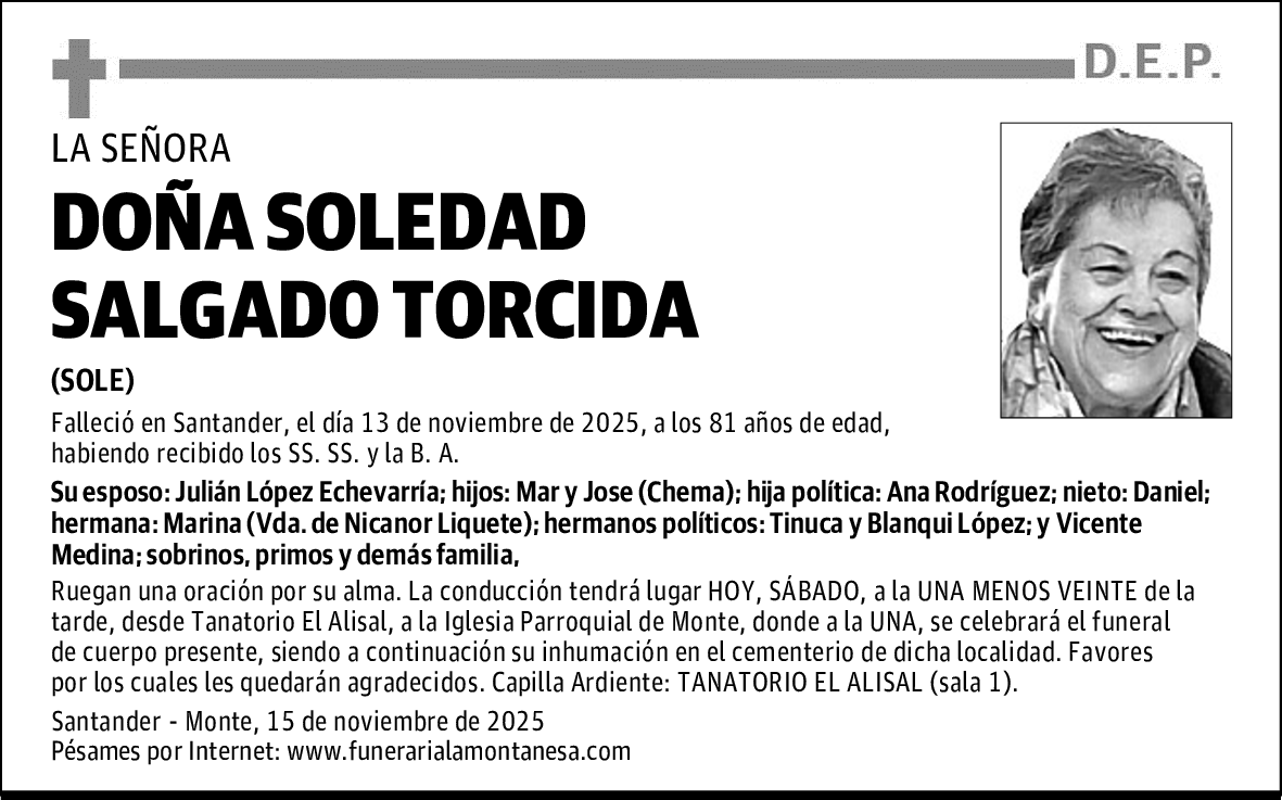 DOÑA SOLEDAD SALGADO TORCIDA