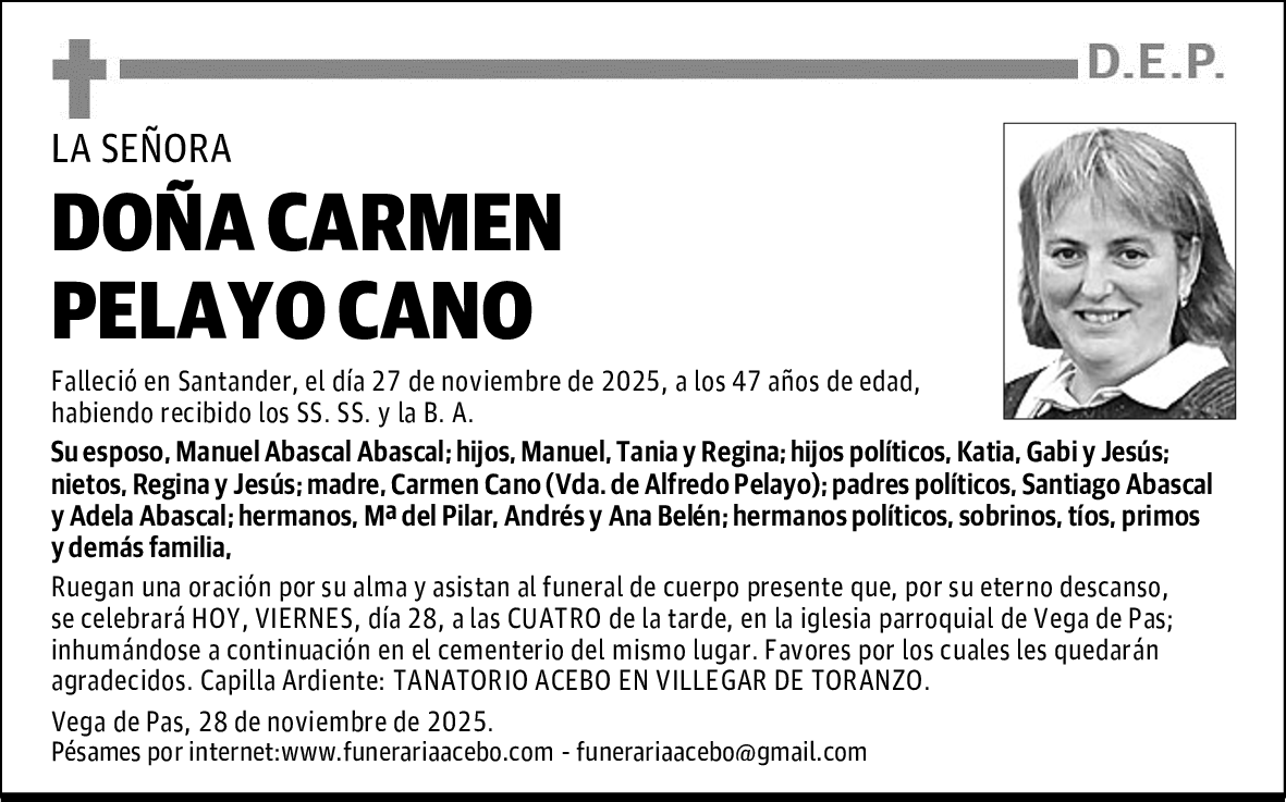 DOÑA CARMEN PELAYO CANO
