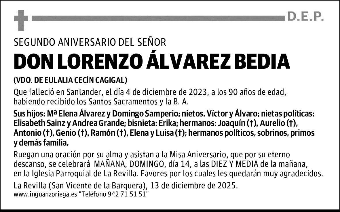 DON LORENZO ÁLVAREZ BEDIA