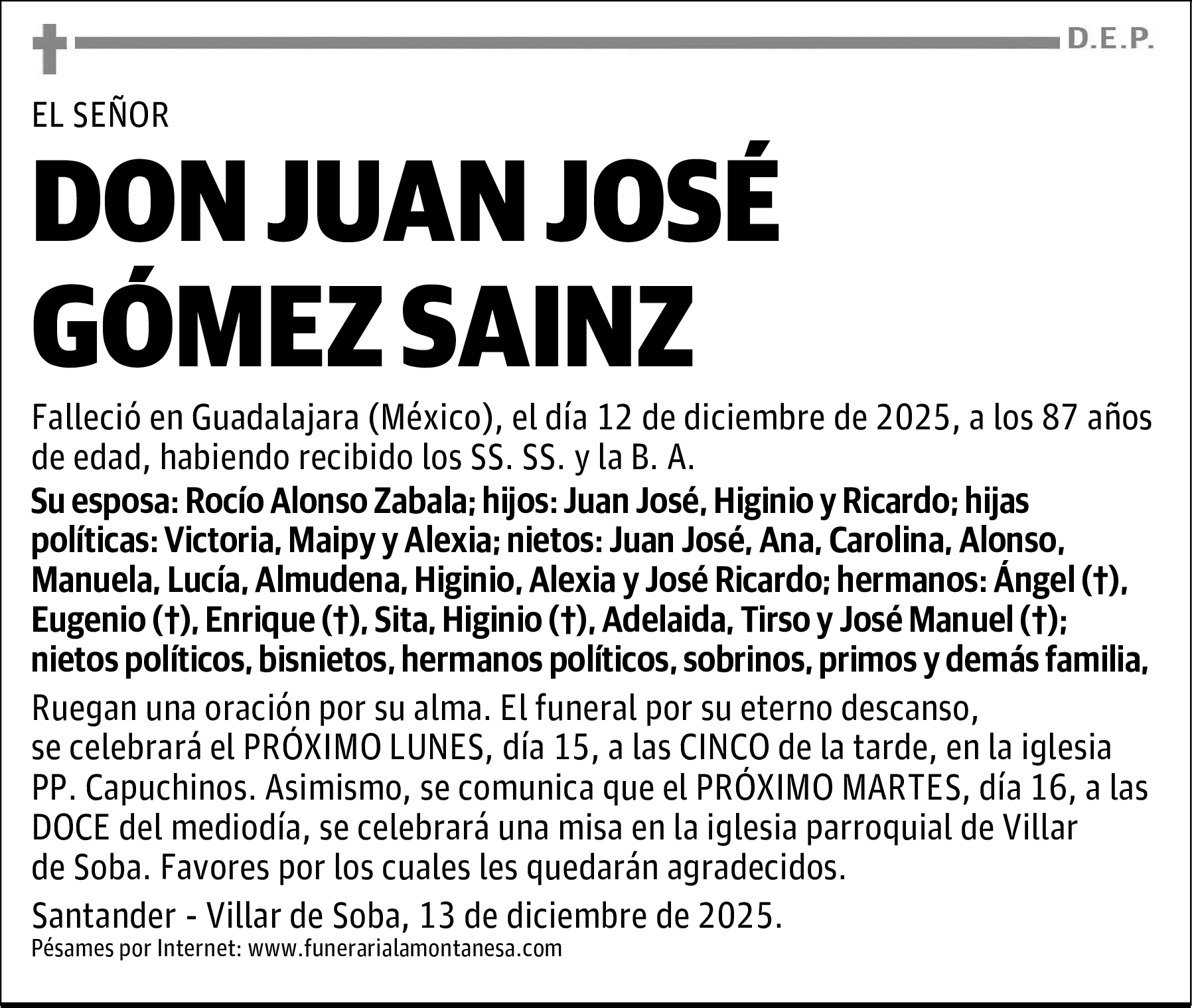 DON JUAN JOSÉ GÓMEZ SAINZ