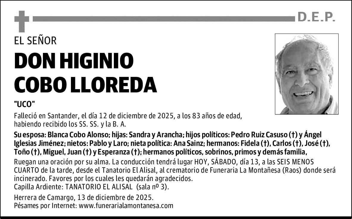 DON HIGINIO COBO LLOREDA