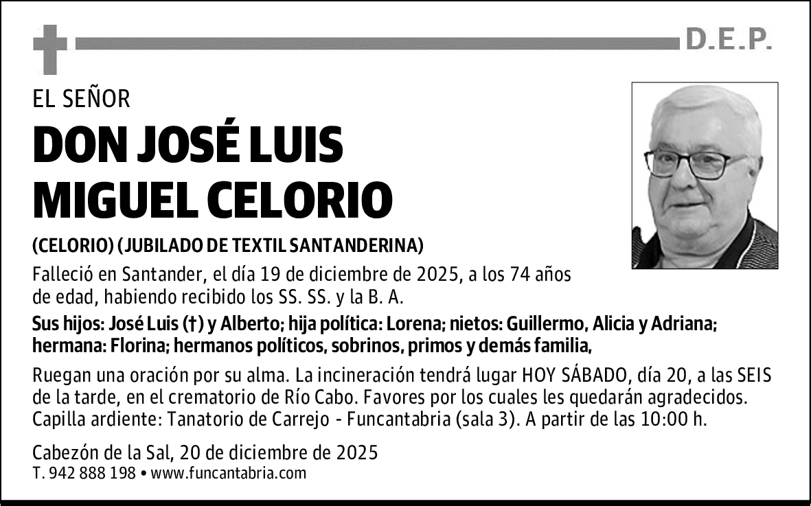 DON JOSÉ LUIS MIGUEL CELORIO