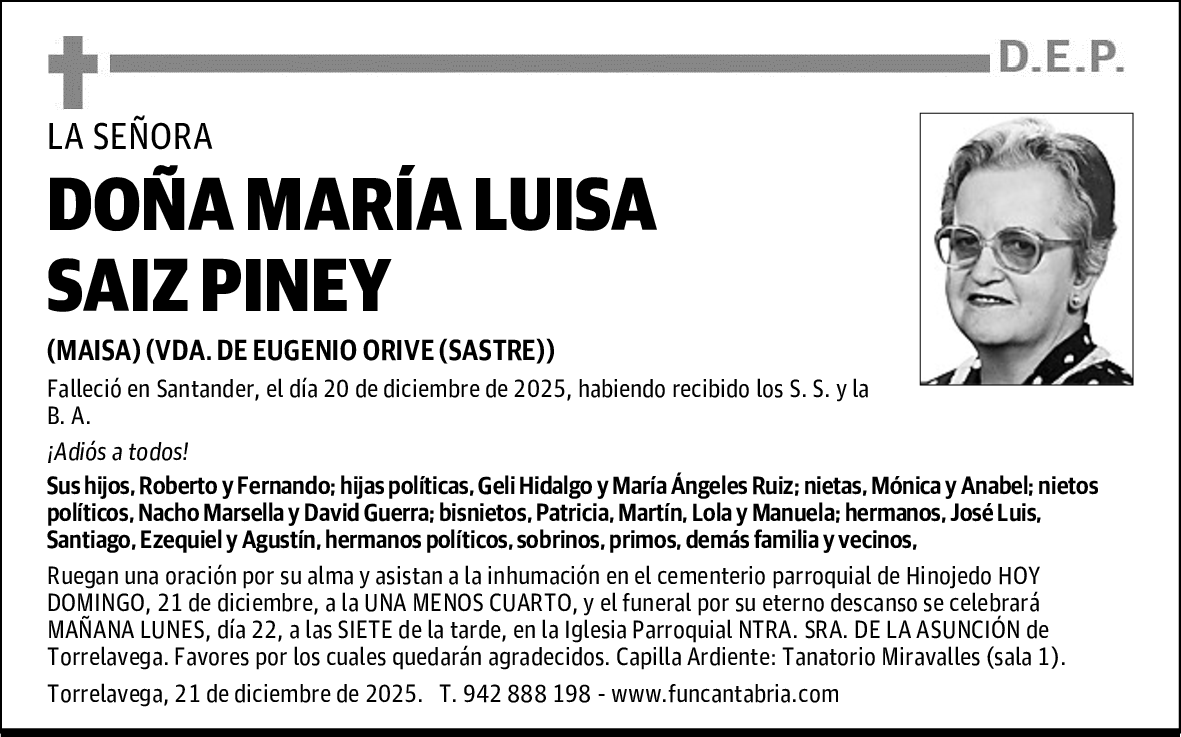 DOÑA MARÍA LUISA SAIZ PINEY