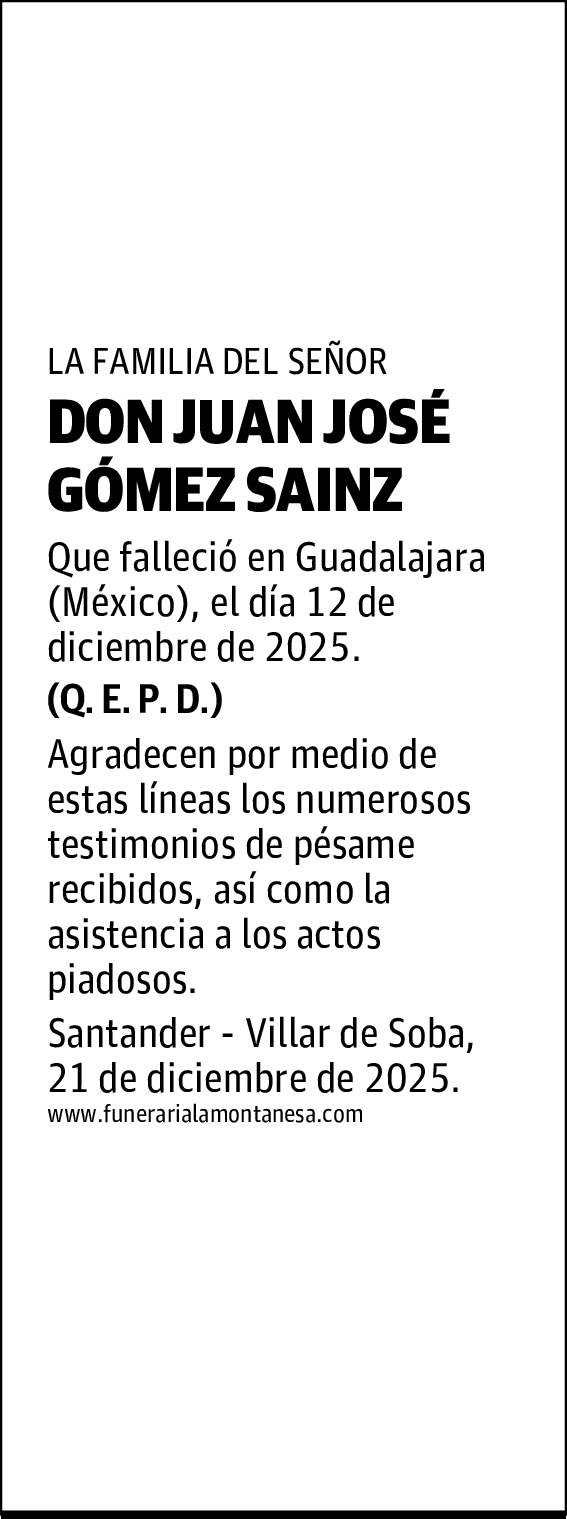 DON JUAN JOSÉ GÓMEZ SAINZ