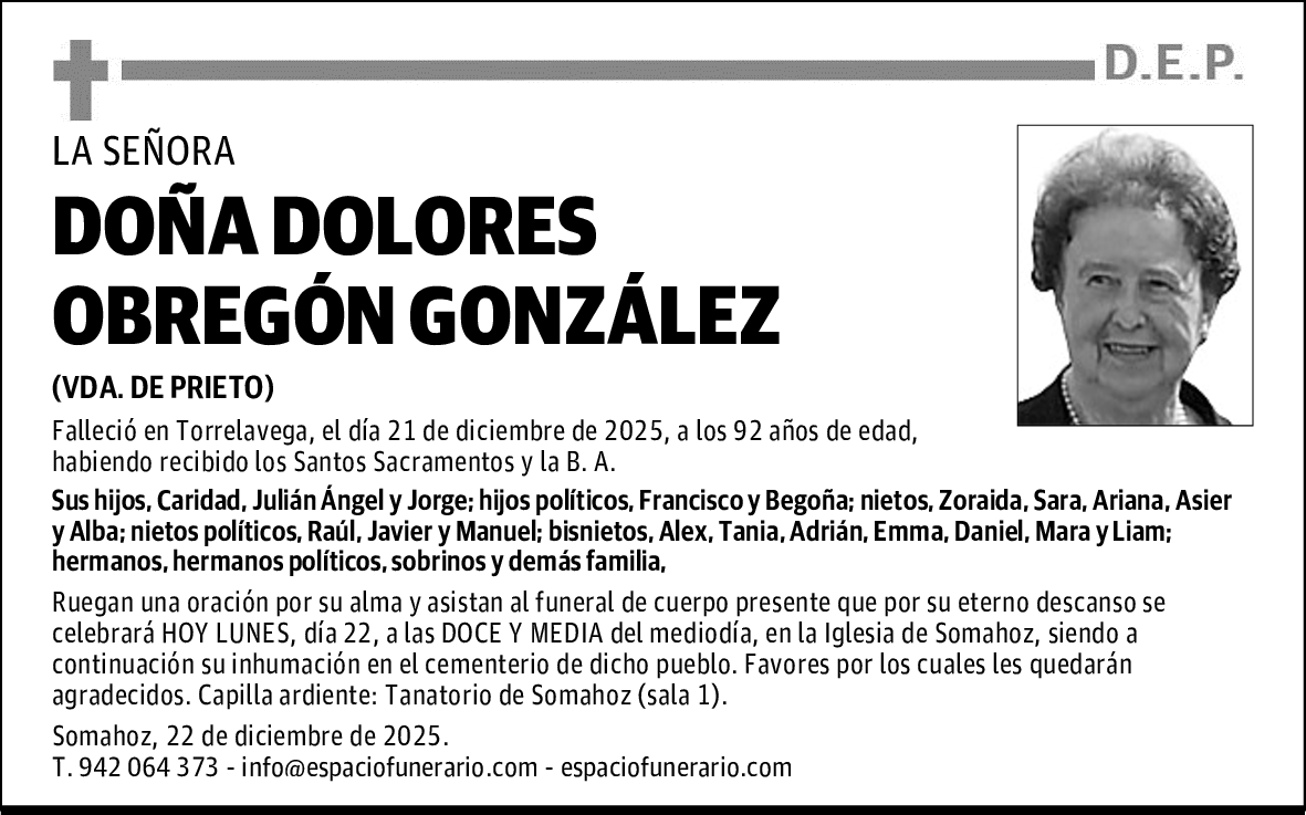 DOÑA DOLORES OBREGÓN GONZÁLEZ