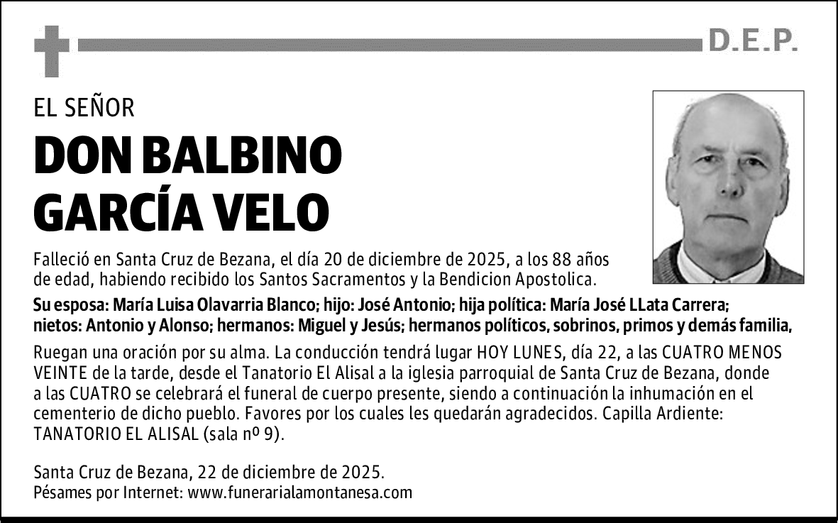 DON BALBINO GARCÍA VELO