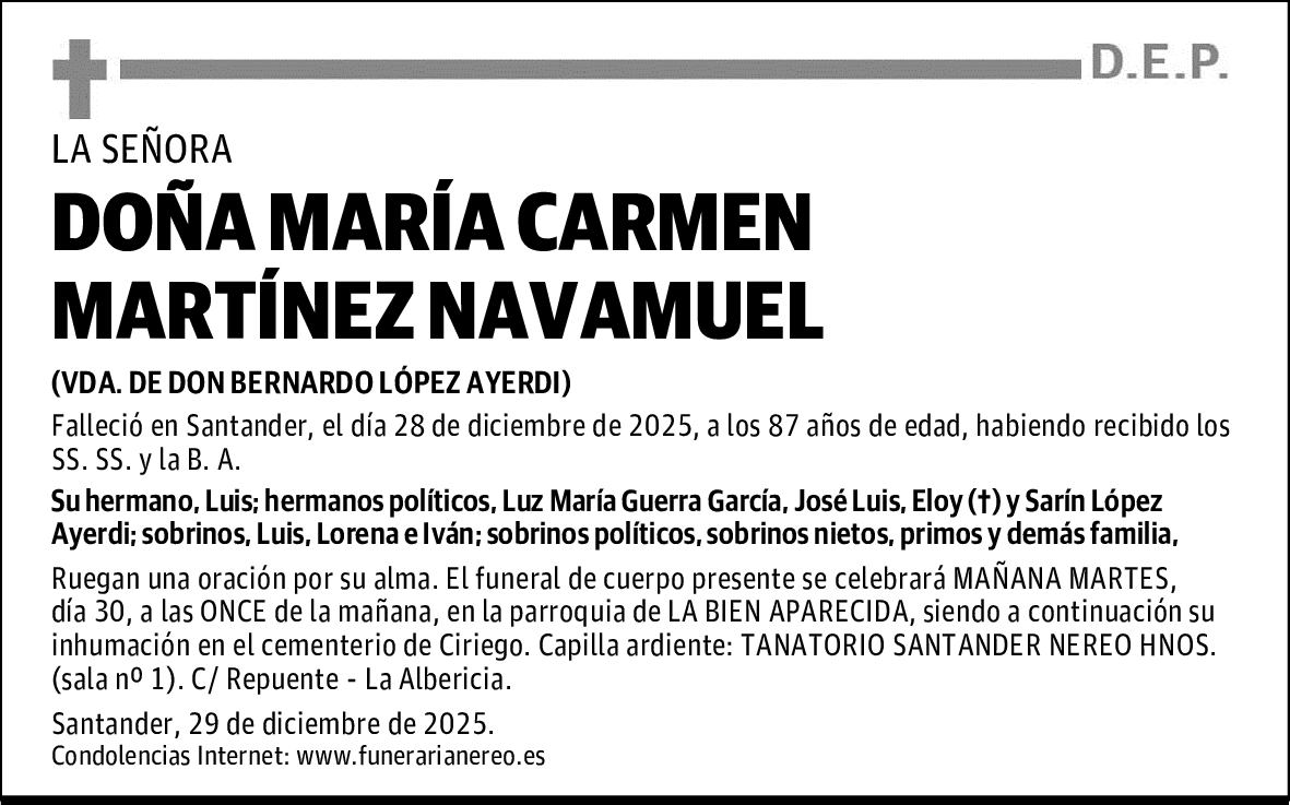 DOÑA MARÍA CARMEN MARTÍNEZ NAVAMUEL