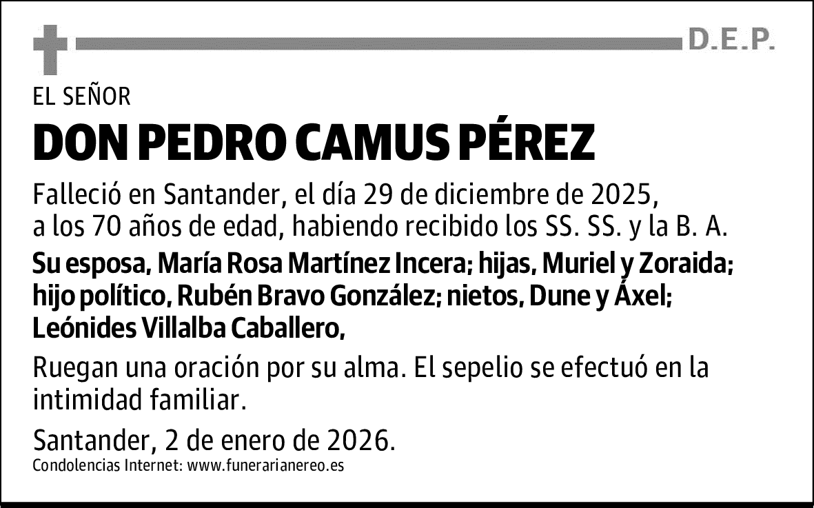 DON PEDRO CAMUS PÉREZ