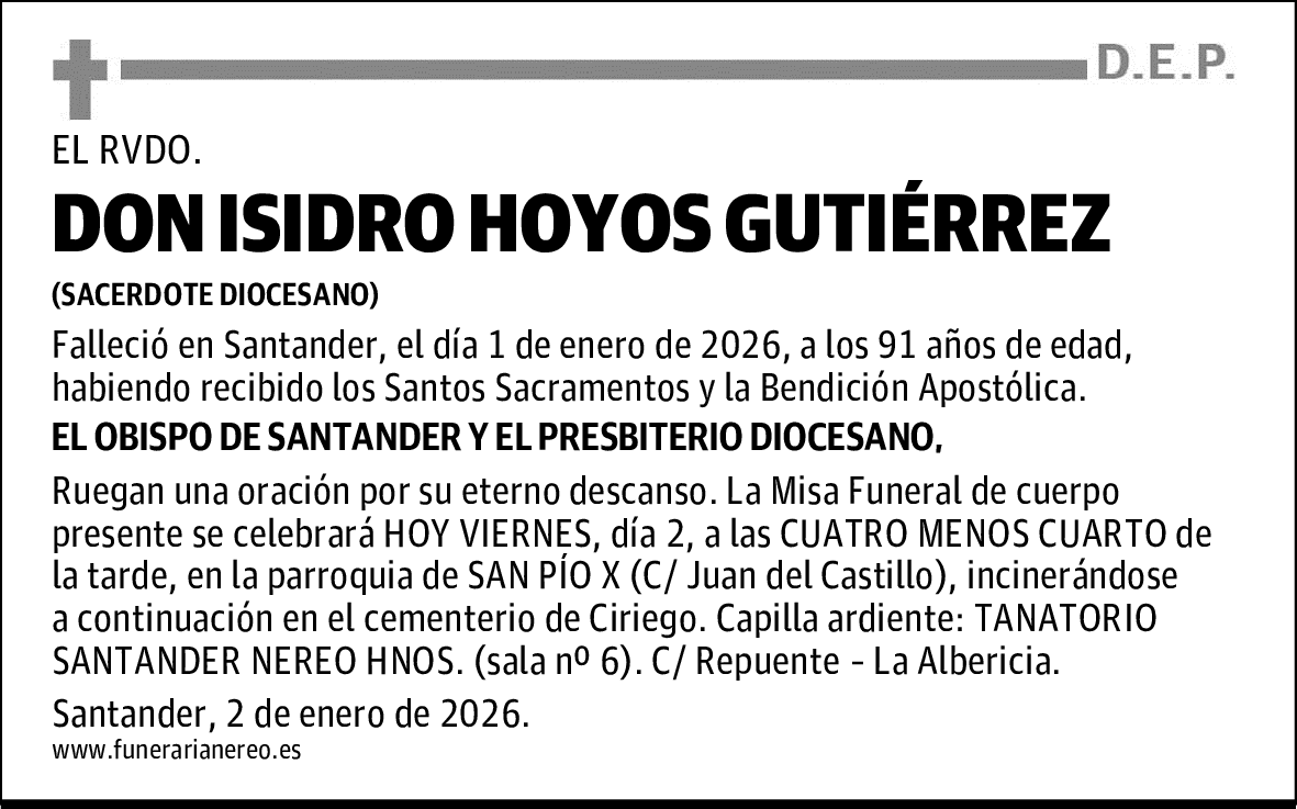 DON ISIDRO HOYOS GUTIÉRREZ