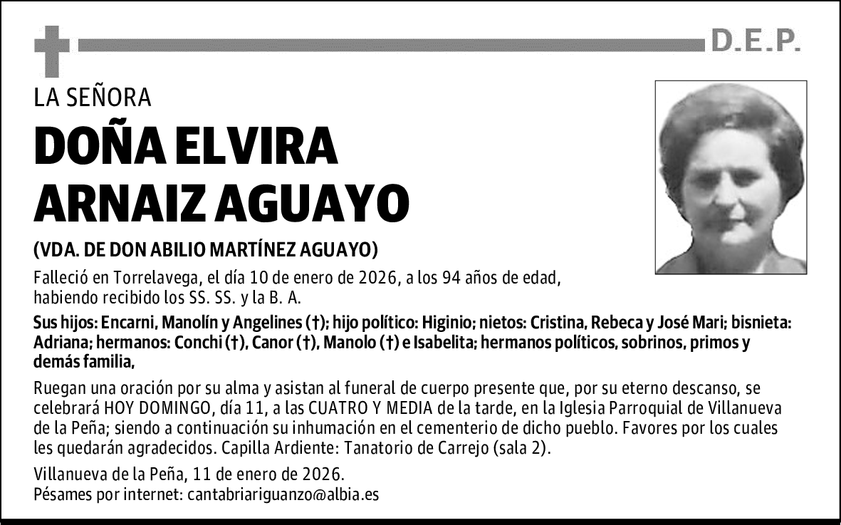 DOÑA ELVIRA ARNAIZ AGUAYO