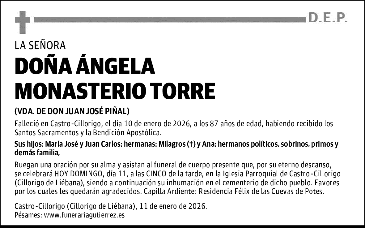 DOÑA ÁNGELA MONASTERIO TORRE