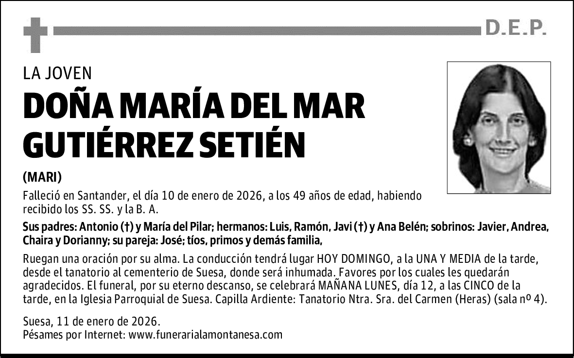 DOÑA MARÍA DEL MAR GUTIÉRREZ SETIÉN