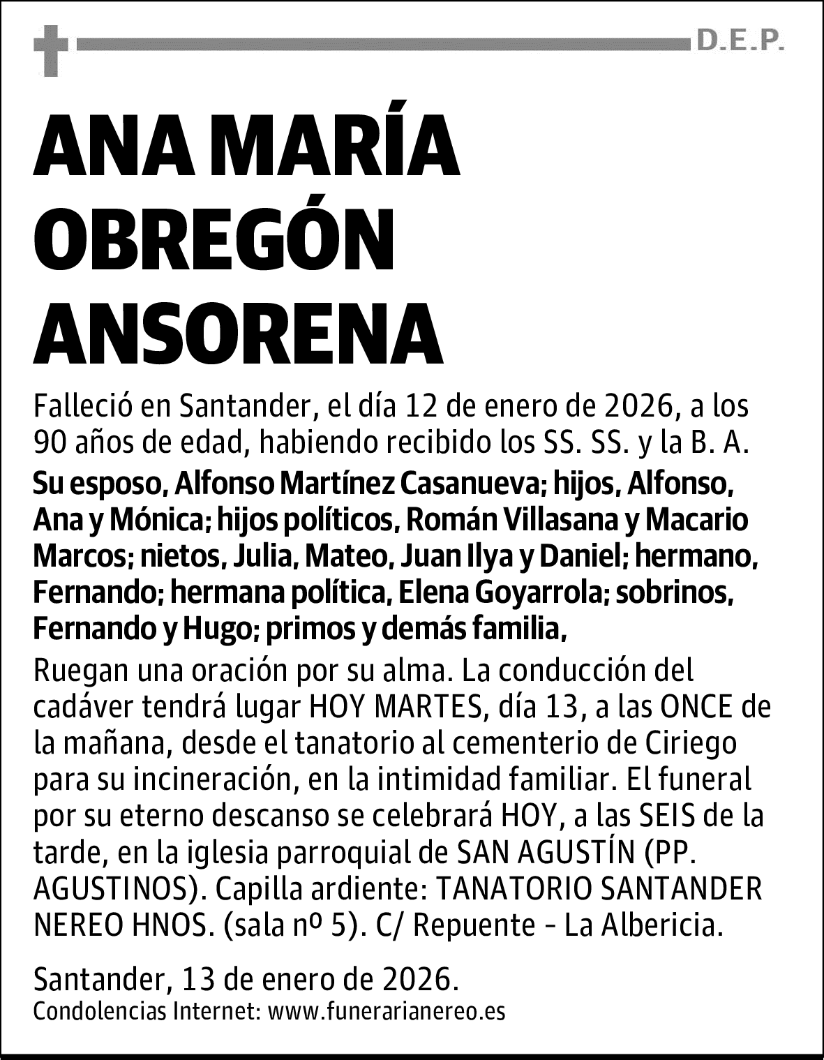 ANA MARÍA OBREGÓN ANSORENA