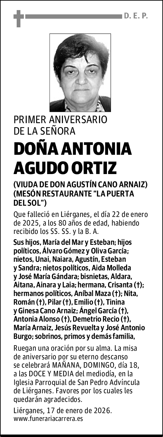 DOÑA ANTONIA AGUDO ORTIZ