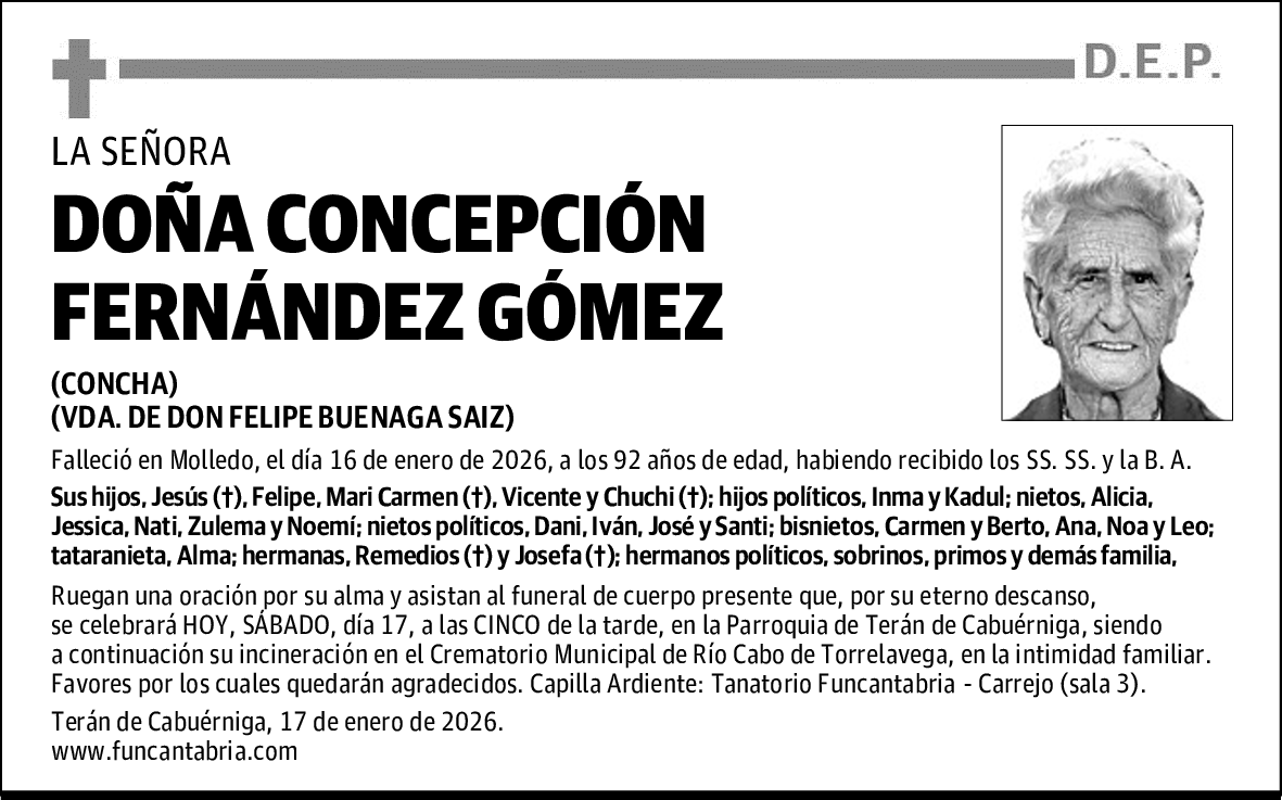 DOÑA CONCEPCIÓN FERNÁNDEZ GÓMEZ