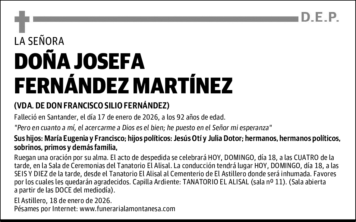 DOÑA JOSEFA FERNÁNDEZ MARTÍNEZ