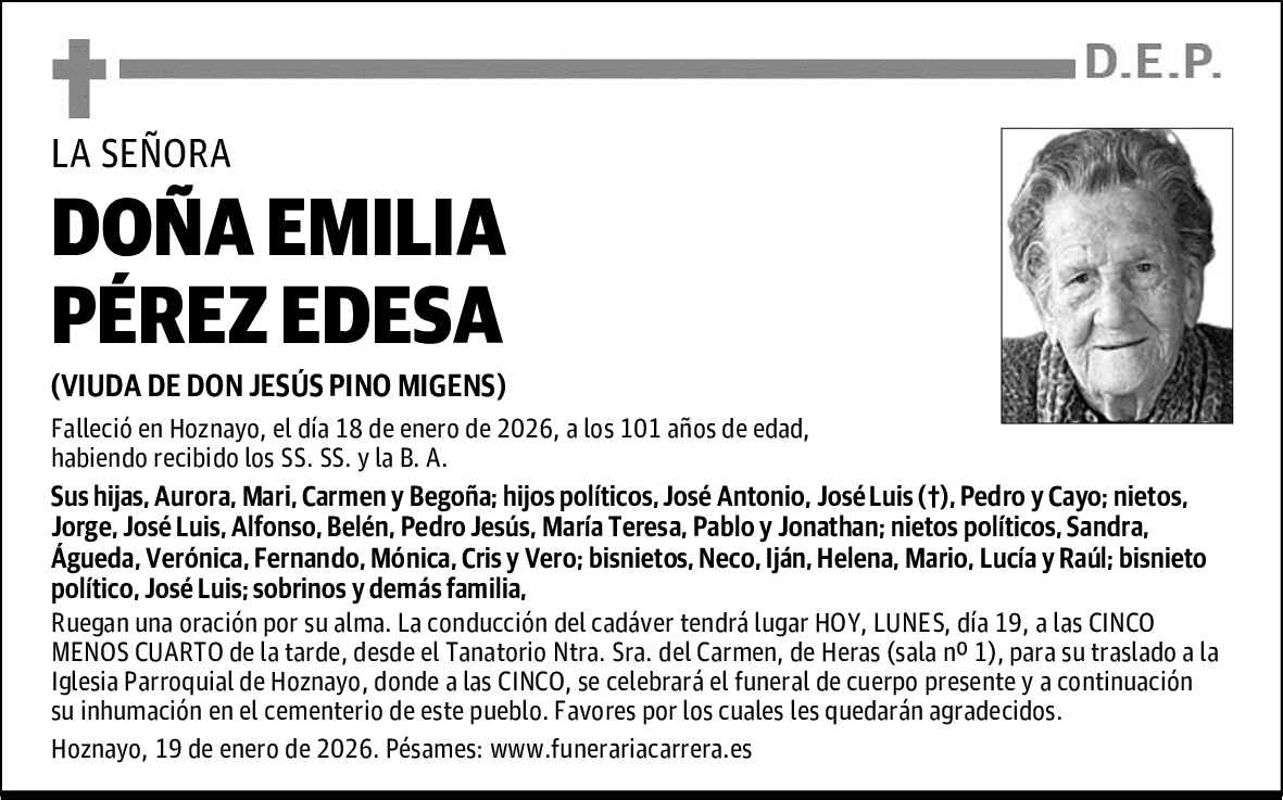 DOÑA EMILIA PÉREZ EDESA