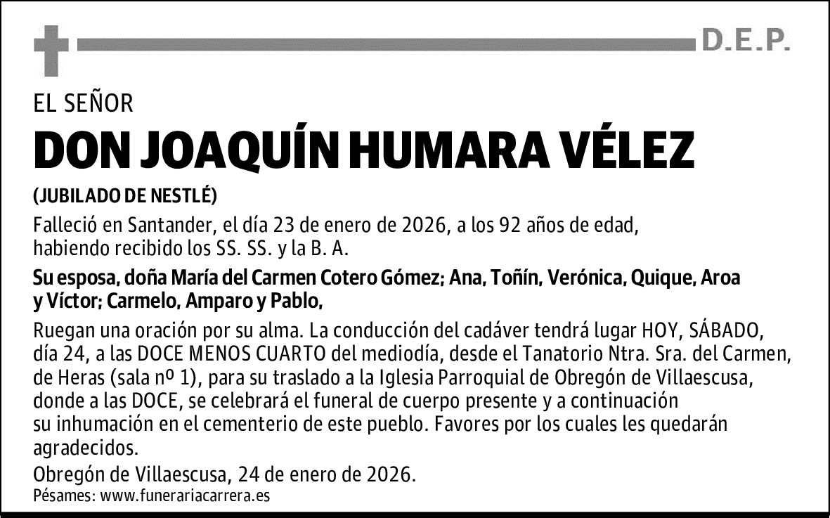 DON JOAQUÍN HUMARA VÉLEZ