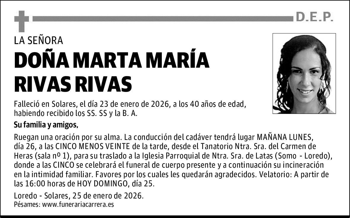 DOÑA MARTA MARÍA RIVAS RIVAS