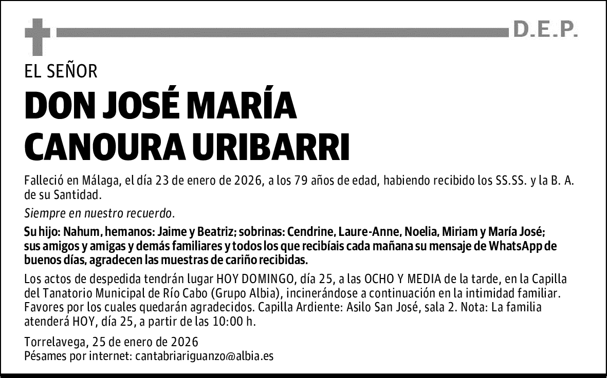 DON JOSÉ MARÍA CANOURA URIBARRI
