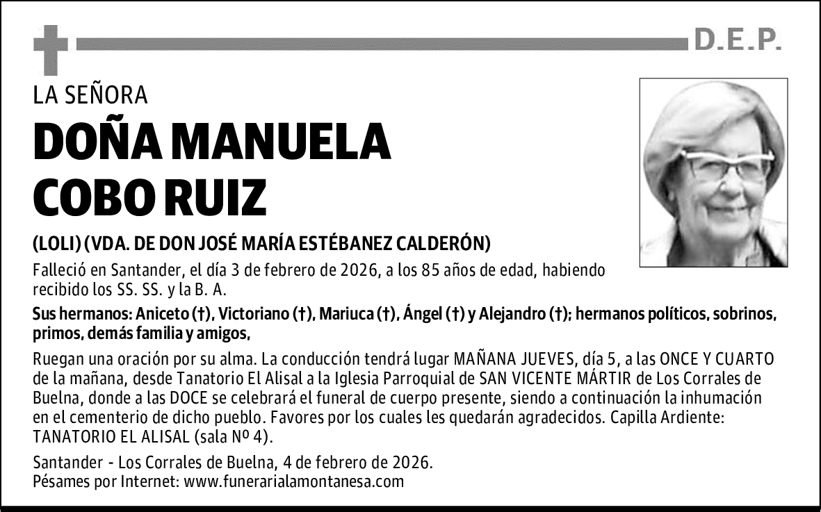 DOÑA MANUELA COBO RUIZ
