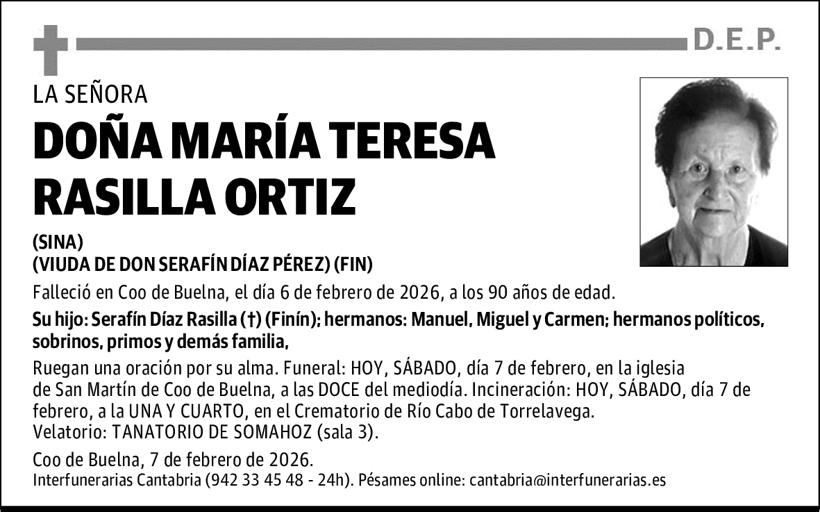 DOÑA MARÍA TERESA RASILLA ORTIZ