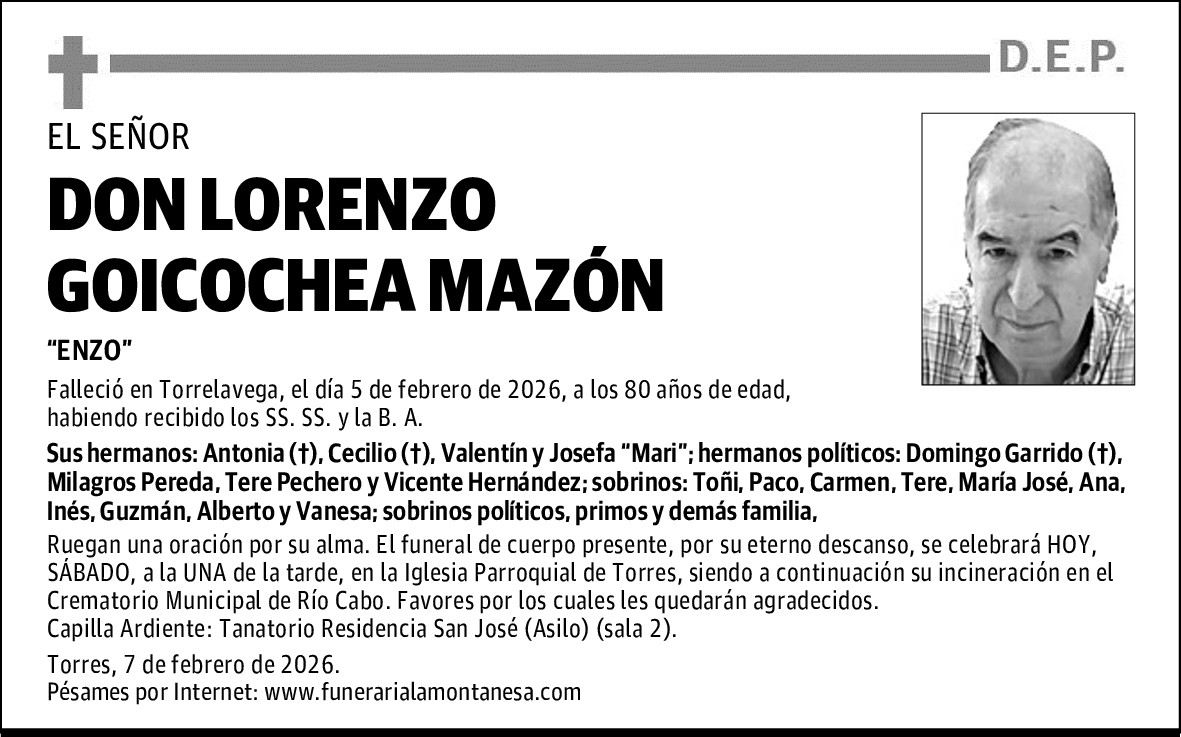 DON LORENZO GOICOCHEA MAZÓN