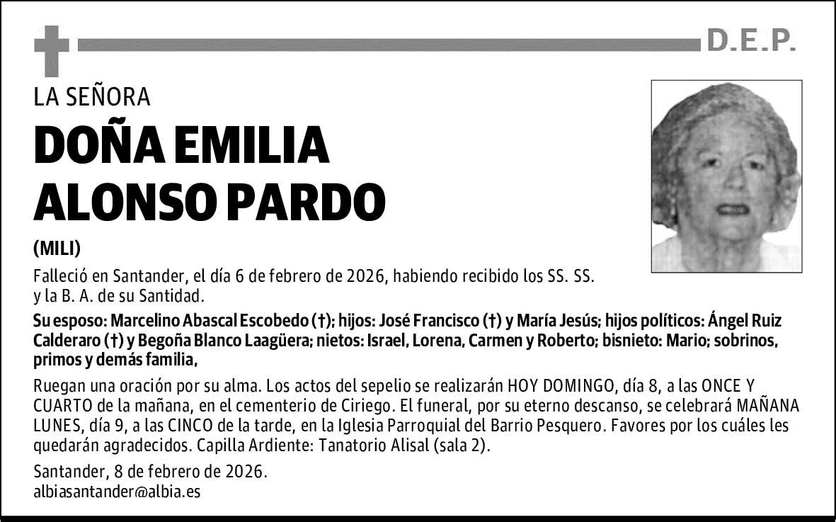 DOÑA EMILIA ALONSO PARDO