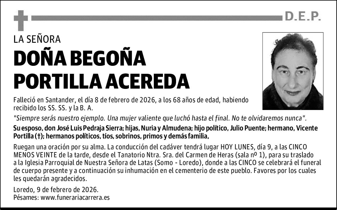 DOÑA BEGOÑA PORTILLA ACEREDA