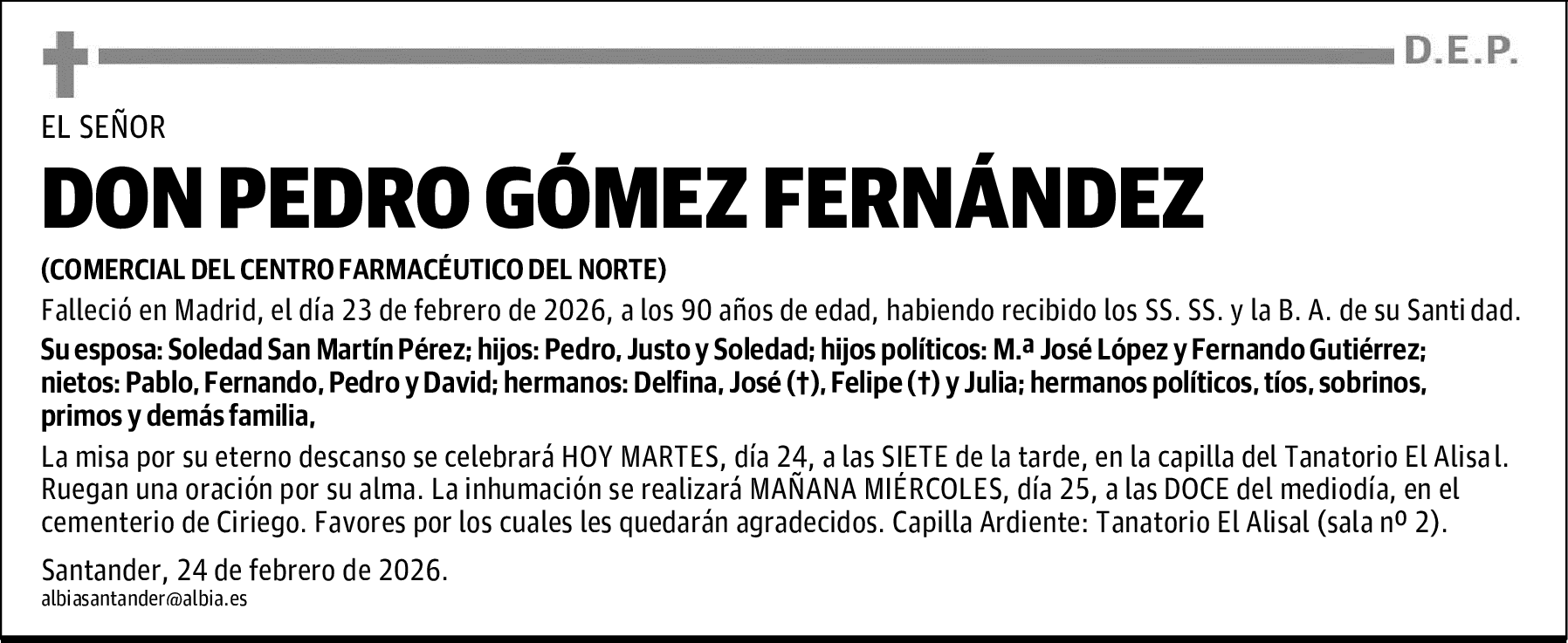 DON PEDRO GÓMEZ FERNÁNDEZ