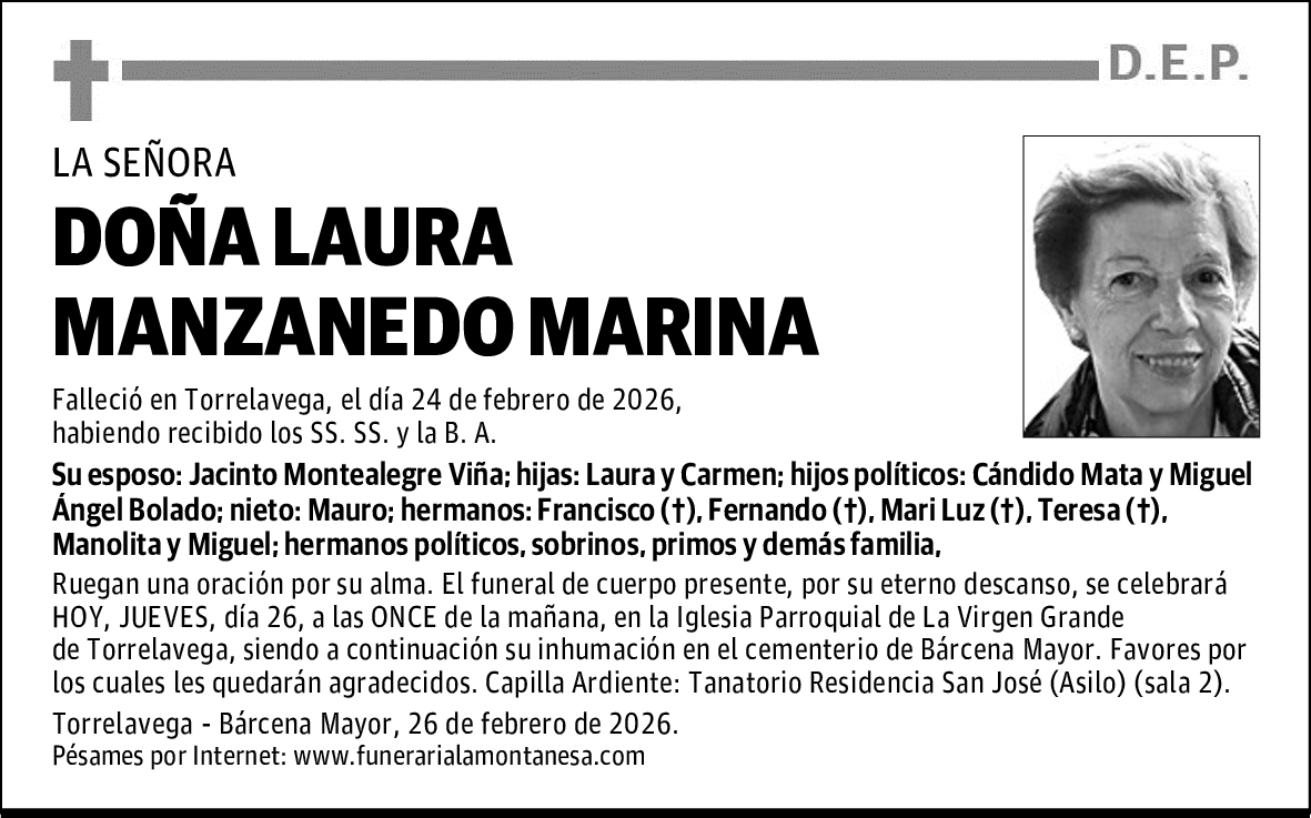 DOÑA LAURA MANZANEDO MARINA