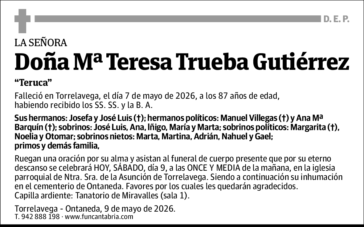 Mª Teresa Trueba Gutiérrez