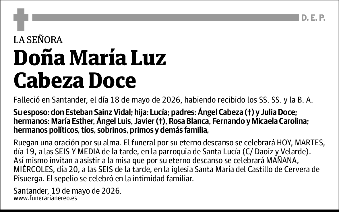 María Luz Cabeza Doce