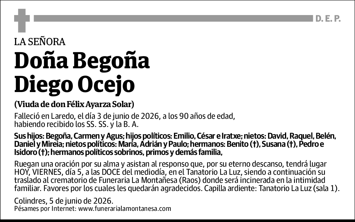 Maria Begona Diego Ocejo