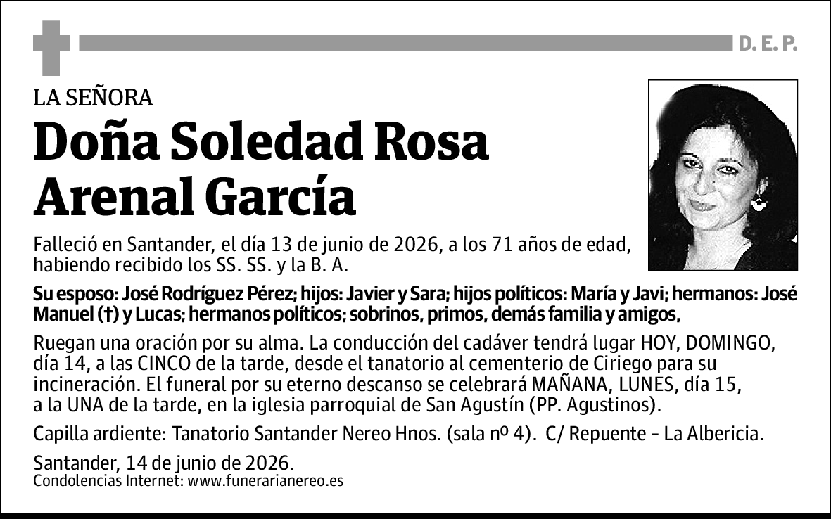 Soledad Rosa Arenal Garcia