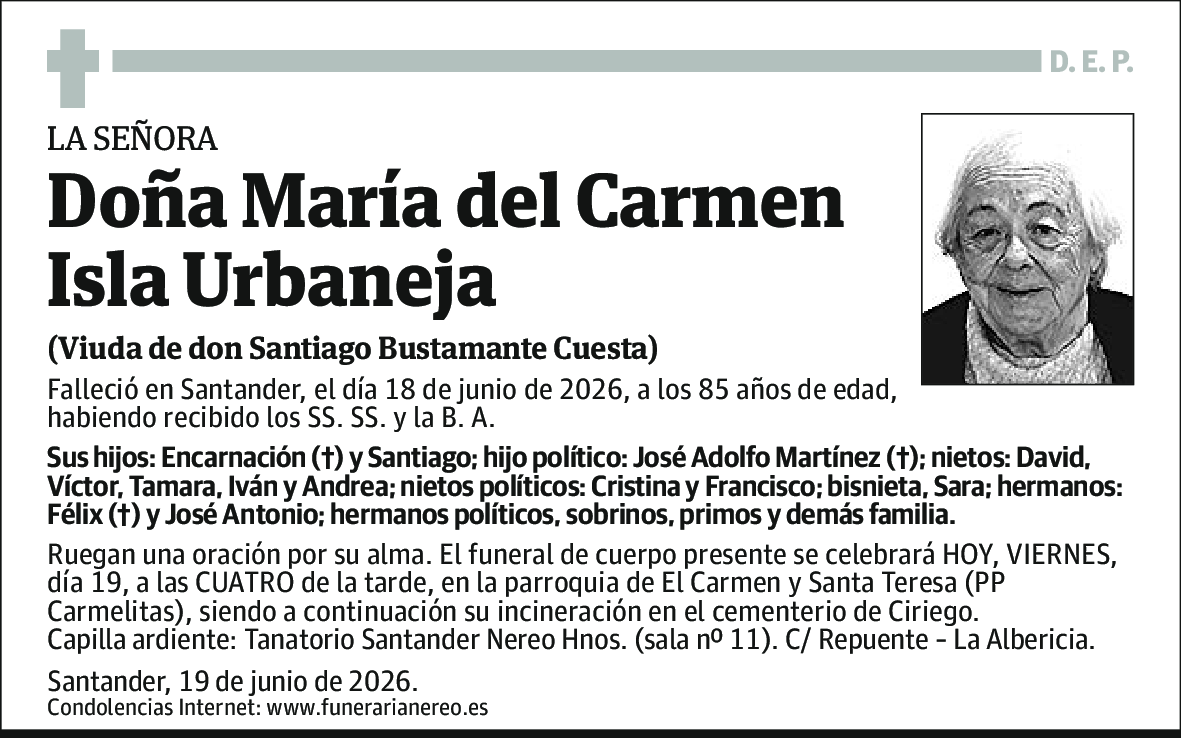 Maria del Carmen Isla Urbaneja
