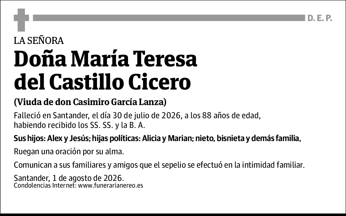 María Teresa del Castillo Cicero