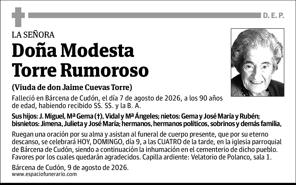Modesta Torre Rumoroso