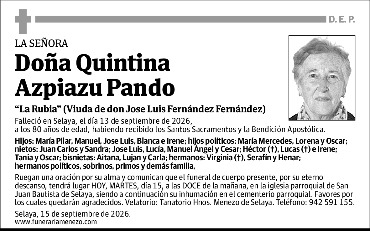 Quintina Azpiazu Pando