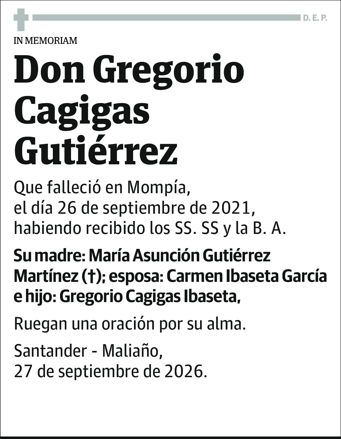 Gregorio Cagigas Gutiérrez