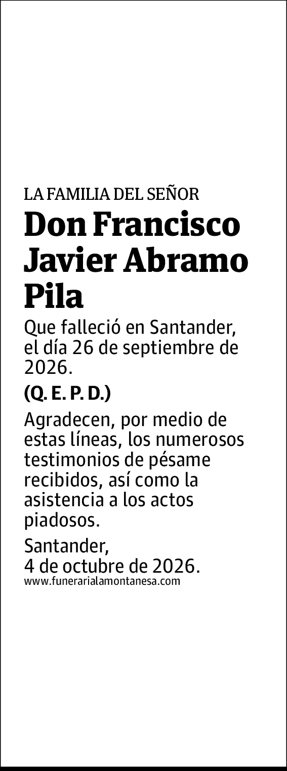 Francisco Javier Abramo Pila