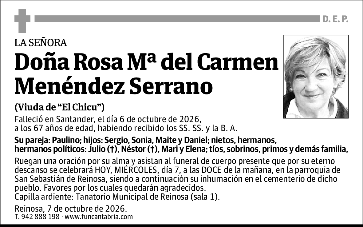 Rosa Mª del Carmen Menéndez Serrano