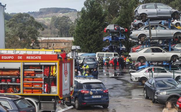 Lugar del suceso, una de las explanadas de Desguaces Becerril./Sane